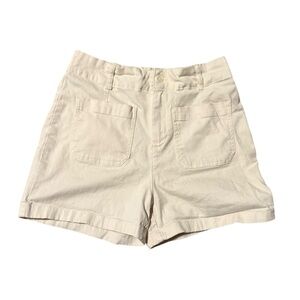 Bagatelle Cream High Waist Women Shorts